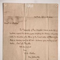 General Lafayette's Dinner Invitation Letter